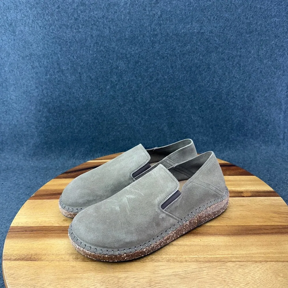 Birkenstock Callan Suede Slip On Shoes Taupe Gray Womens 6 EU 37 Worn Once